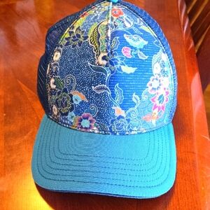 PRANA Trucker Hat. Fun and colorful prints on the front panel and a mesh back.